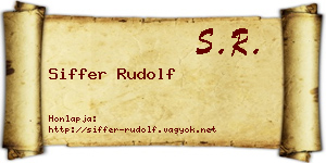 Siffer Rudolf névjegykártya